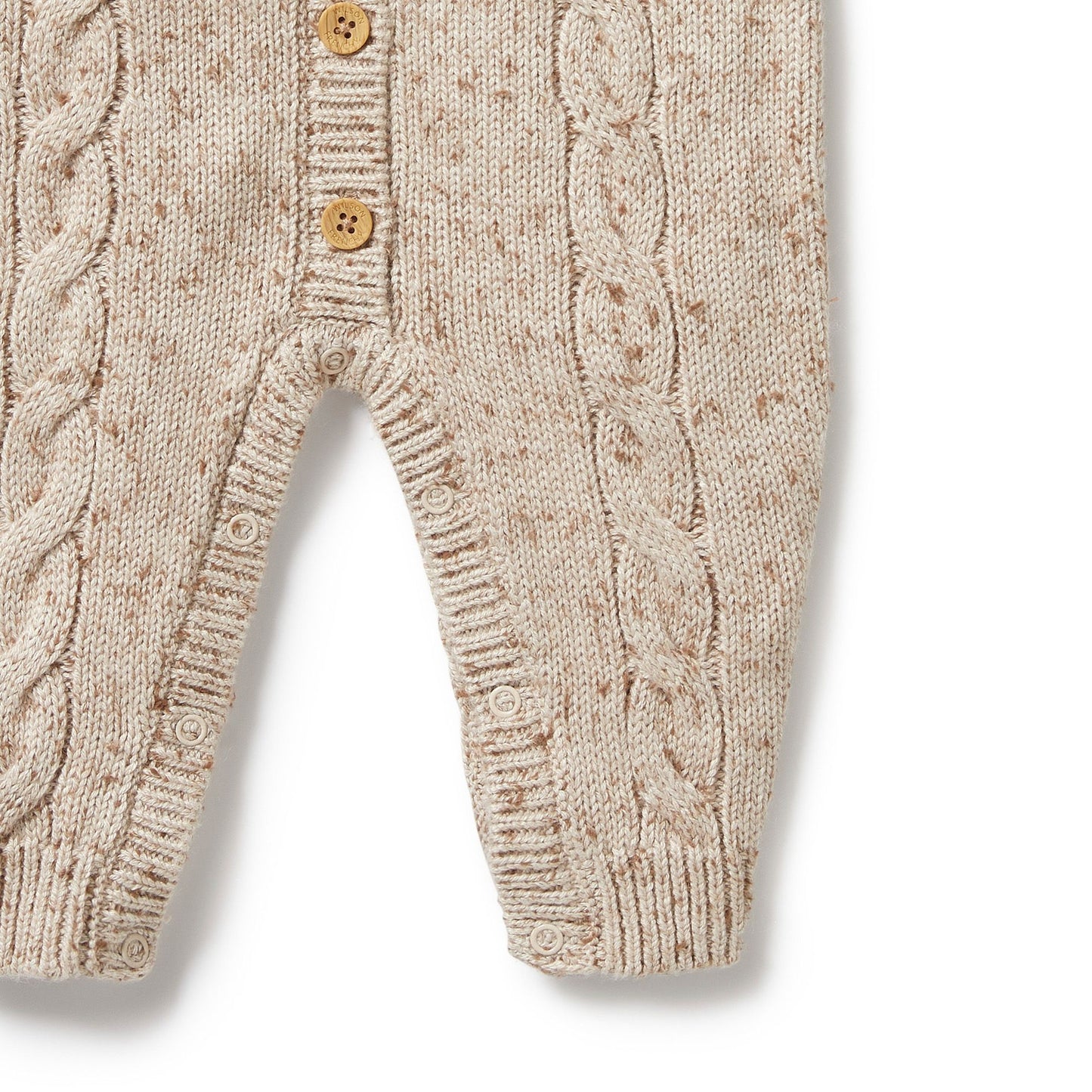 "Wilson & Frenchy" - Knitted Cable Growsuit - Almond Fleck