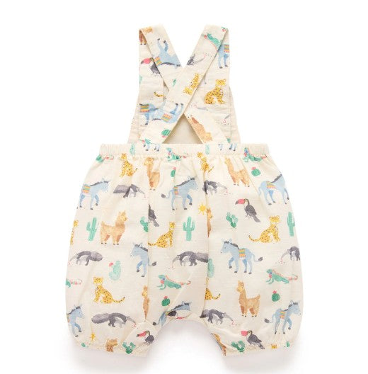 "Purebaby" - Animal Fiesta Short Overalls