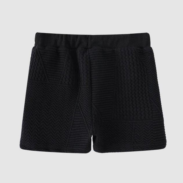 "Cracked Soda" - Asher Textured Shorts - Black