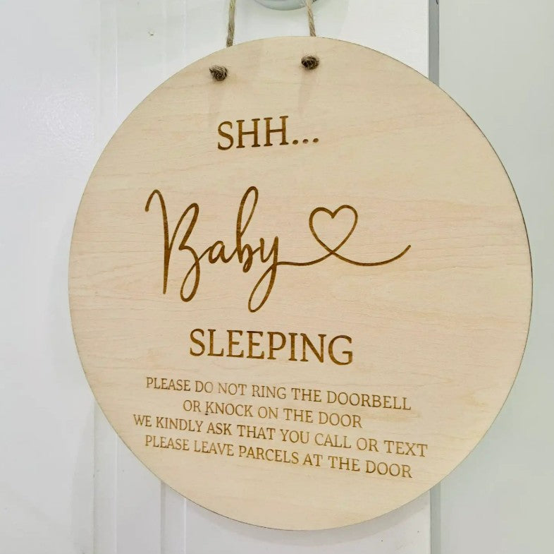 "Timber Tinkers" - Baby Sleeping Hanging Sign