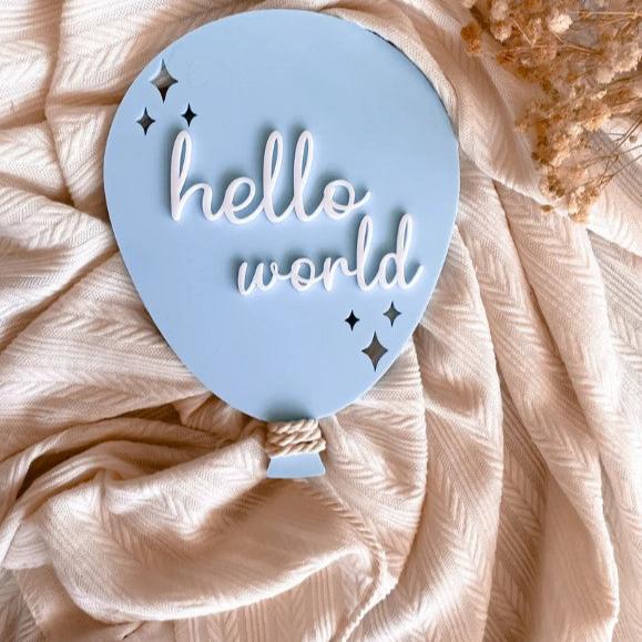 "Penny & Co" - Hello World Balloon Plaque