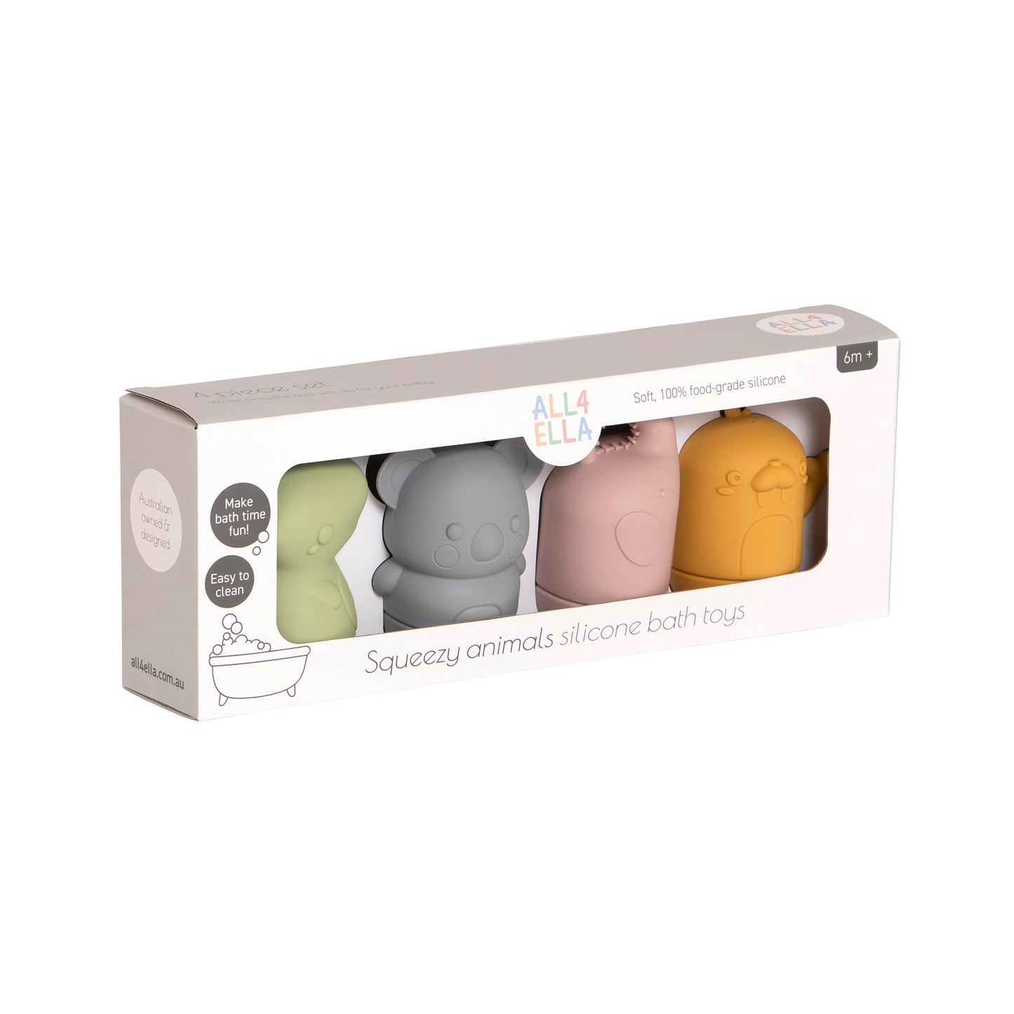 "All4Ella" - Squeezy Silicone Bath Toys - Animal Friends