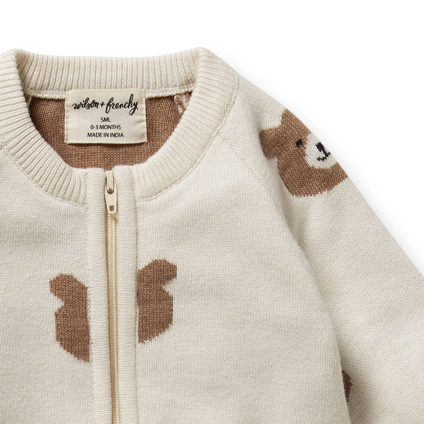 "Wilson & Frenchy" - Beary Cute - Knitted Jacquard Growsuit