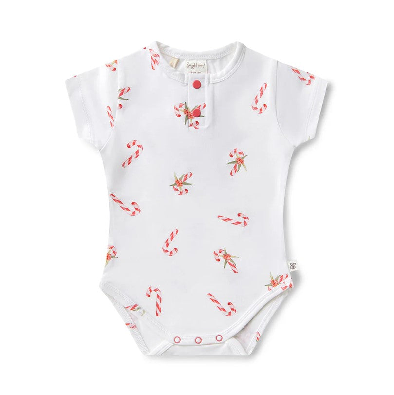 "Christmas" - Snuggle Hunny Bodysuit - Candy Cane