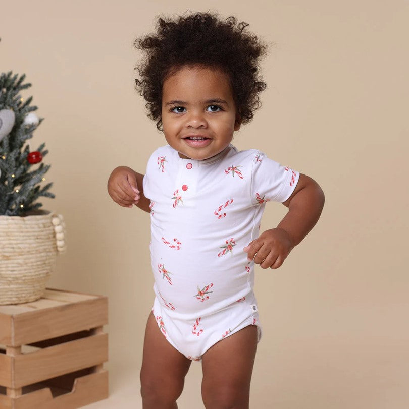 "Christmas" - Snuggle Hunny Bodysuit - Candy Cane