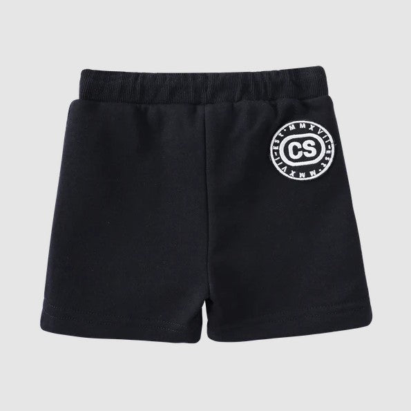 "Cracked Soda" - Brock Detailed Shorts - Black