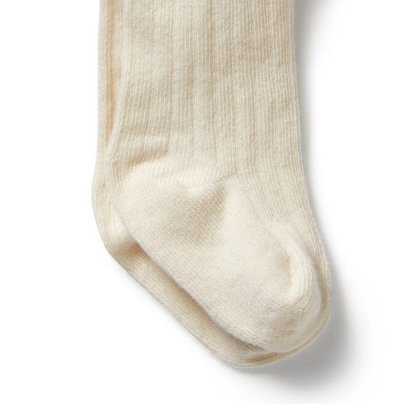 "Wilson & Frenchy" - Organic Ribbed Tights - Buttermilk
