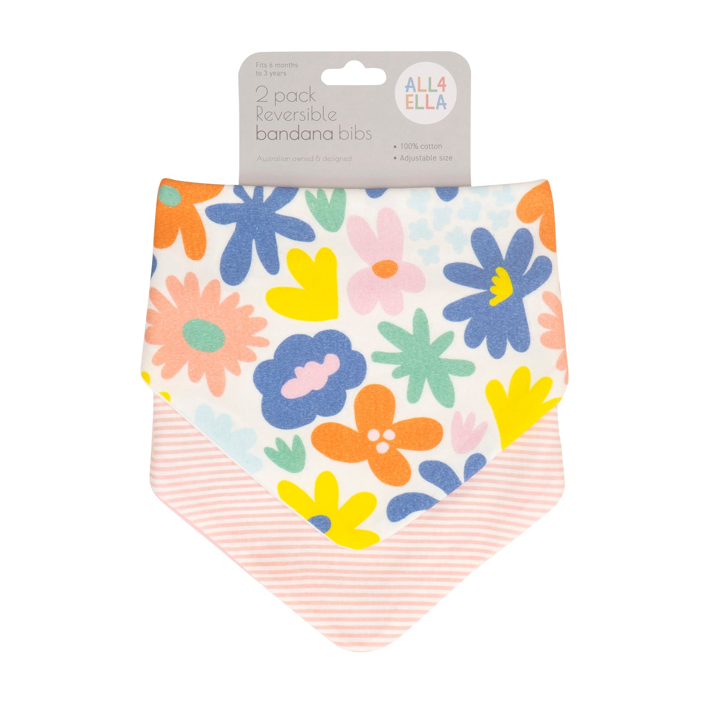 "All4Ella" - Reversible Bandana Bibs