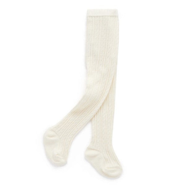 "Purebaby" - Cable Tights - Cloud