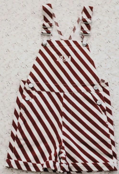 "Christmas" - Bencer & Hazelnut Candy Cane Denim Overalls