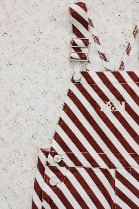 "Christmas" - Bencer & Hazelnut Candy Cane Denim Overalls