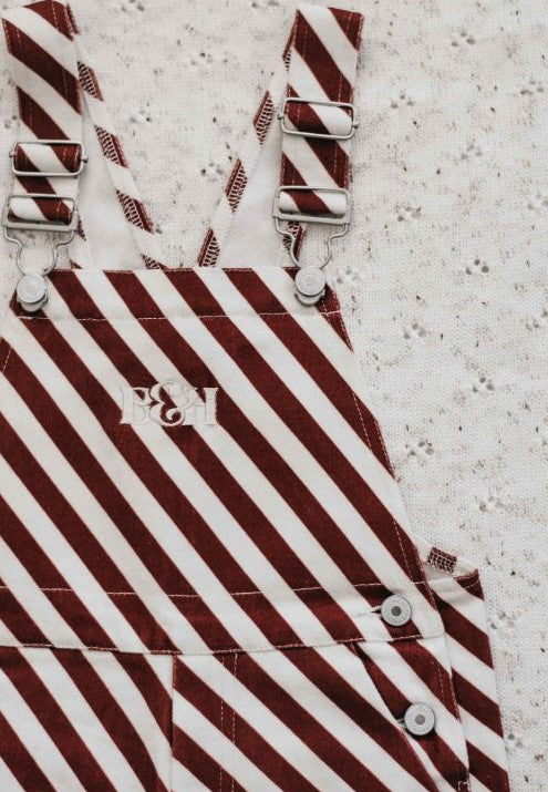"Christmas" - Bencer & Hazelnut Candy Cane Denim Overalls