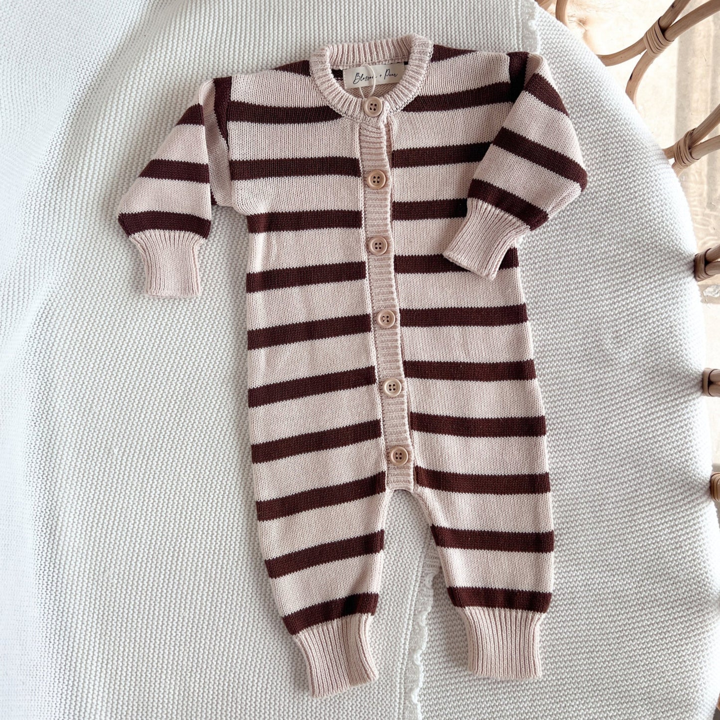 "Blossom & Pear" - Cookie Knit Romper