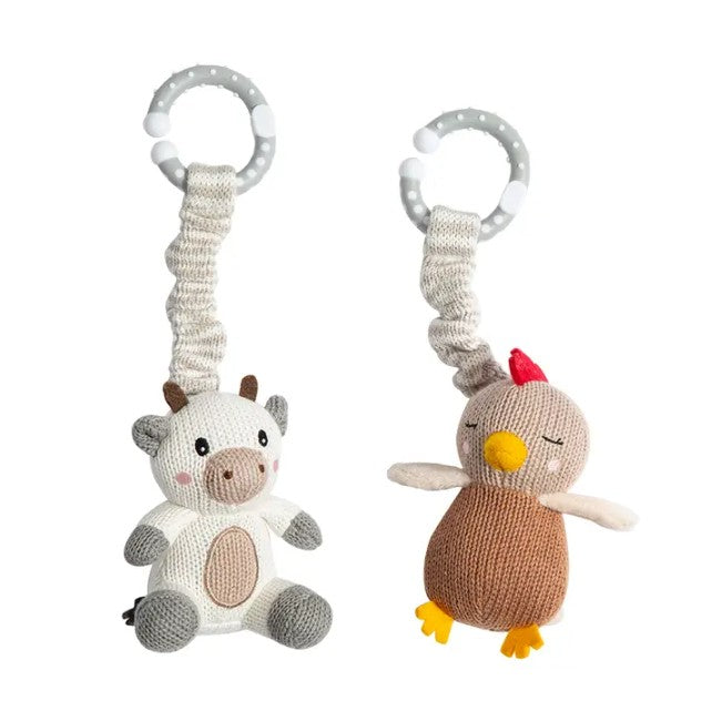 "The Living Textiles Company" - Stroller Toys - Cow & Chicken