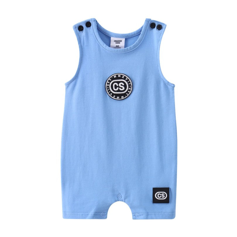 "Cracked Soda" - Darcey Summer Romper - Light Blue
