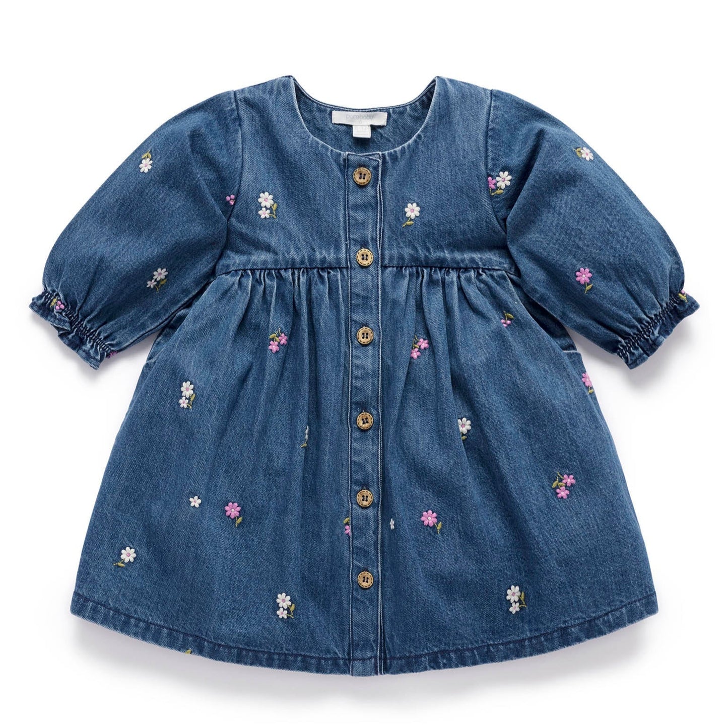 "Purebaby" - Denim Broderie Dress