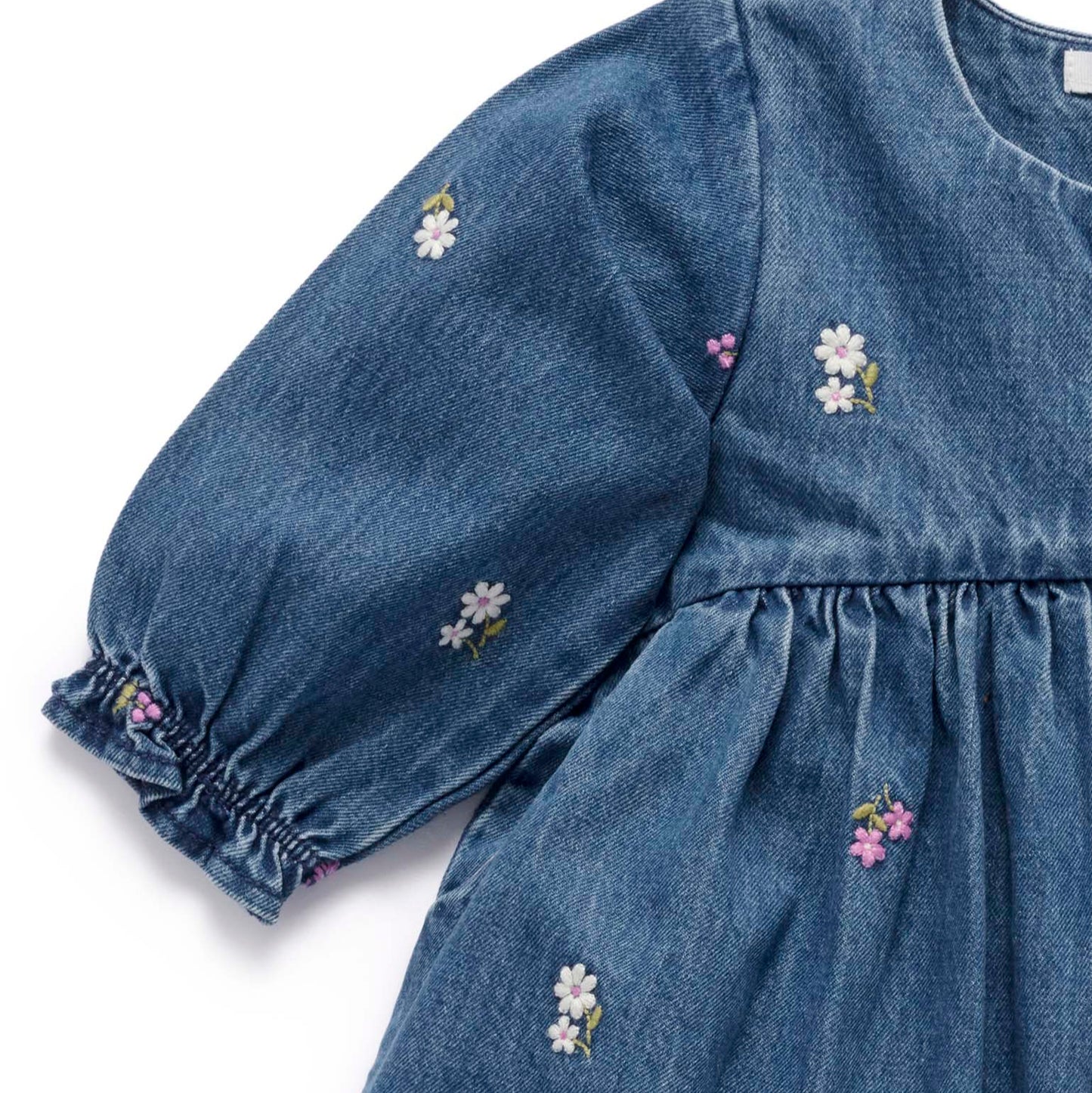 "Purebaby" - Denim Broderie Dress