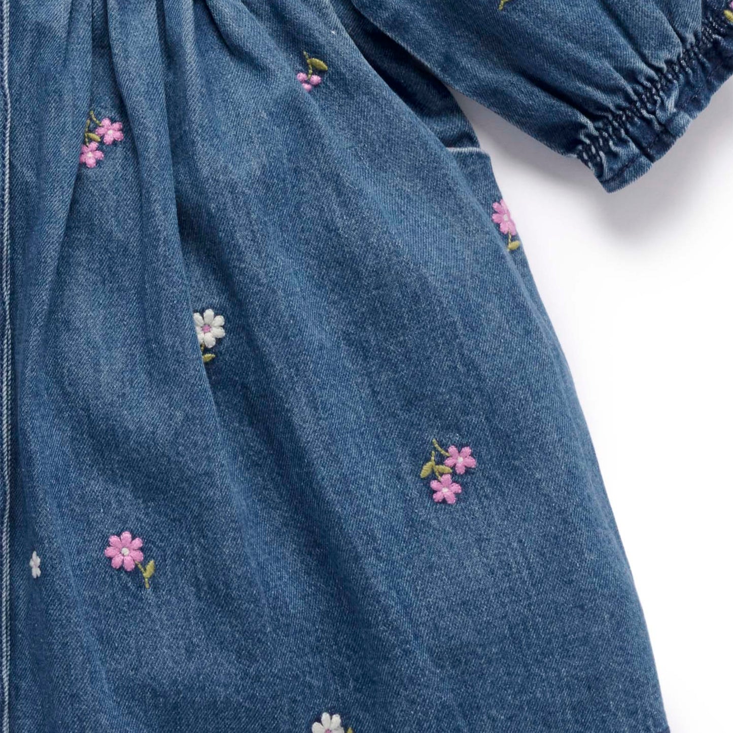 "Purebaby" - Denim Broderie Dress