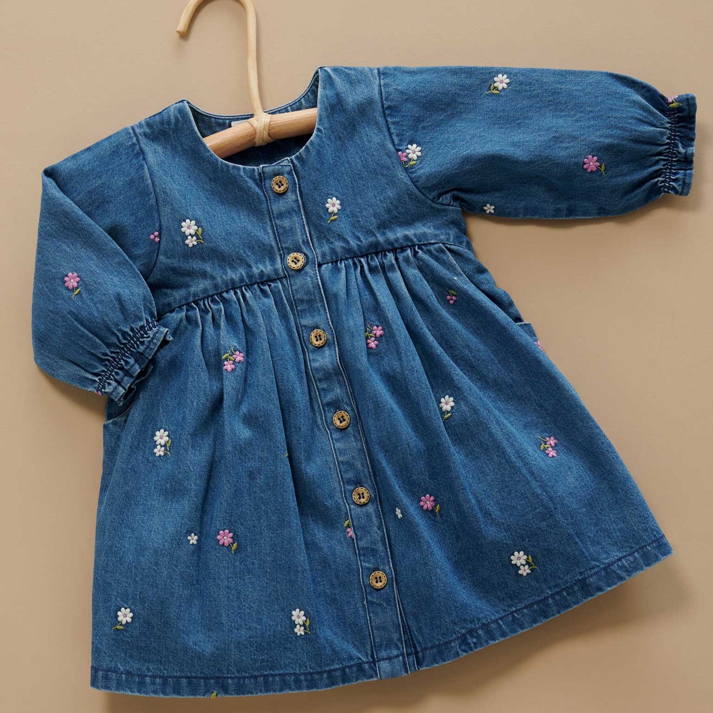 "Purebaby" - Denim Broderie Dress