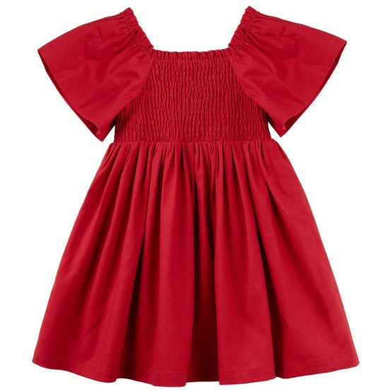 "Christmas" - Designer Kidz Elly Puff Sleeve Dress - Red