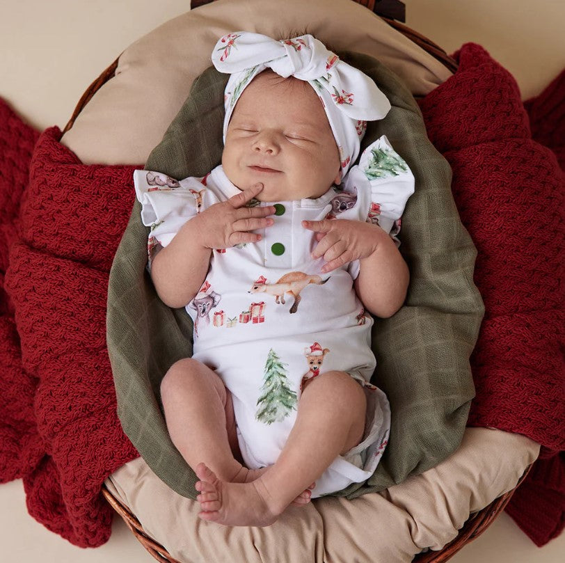 "Christmas" - Snuggle Hunny Frill Bodysuit - Kangas & Koalas