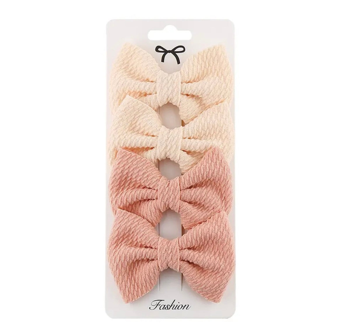 "Little Loves Boutique" - Crinkle Bow Hairclip Set - 4 Pieces