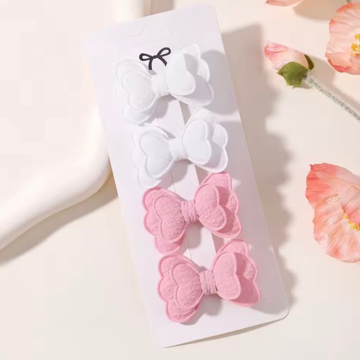 "Little Loves Boutique" - Double Layered Bow Hairclips - 4 per set