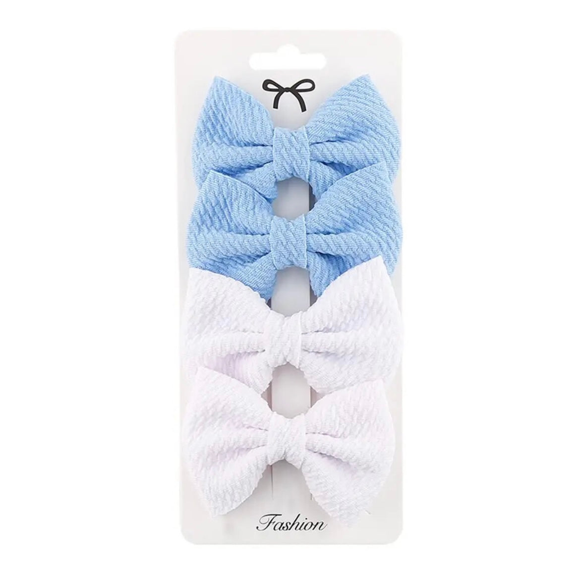 "Little Loves Boutique" - Crinkle Bow Hairclip Set - 4 Pieces