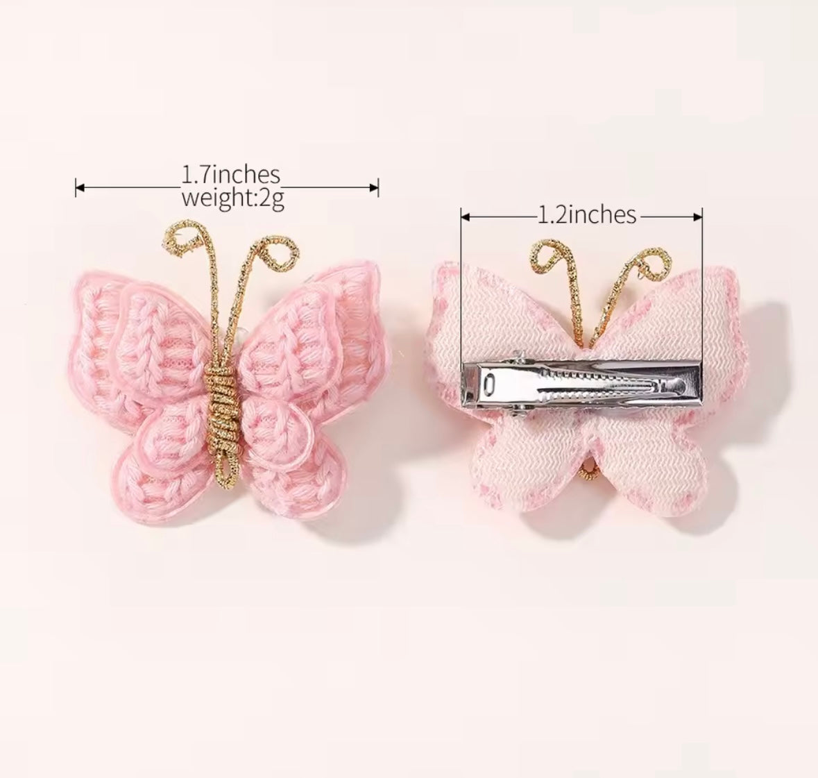 "Little Loves Boutique" - Butterfly Bow Hairclips - 4 Pieces