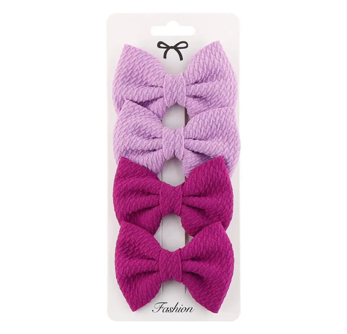 "Little Loves Boutique" - Crinkle Bow Hairclip Set - 4 Pieces