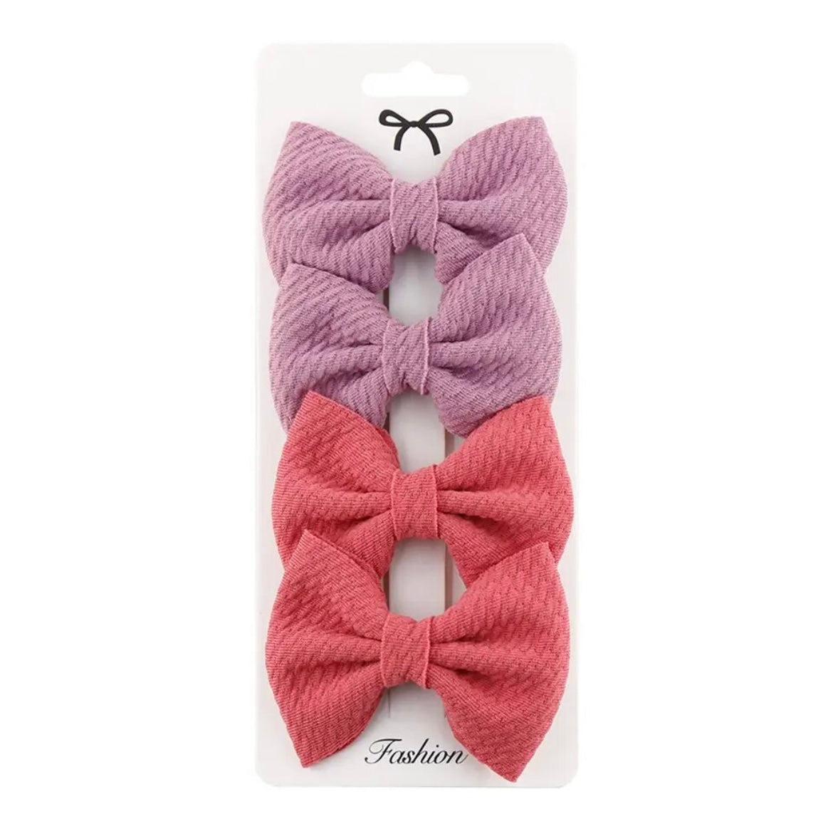 "Little Loves Boutique" - Crinkle Bow Hairclip Set - 4 Pieces