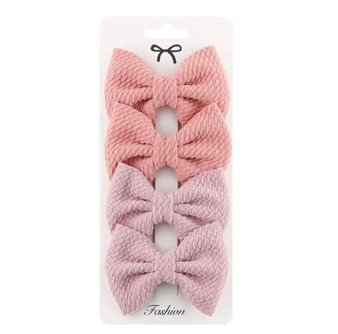 "Little Loves Boutique" - Crinkle Bow Hairclip Set - 4 Pieces