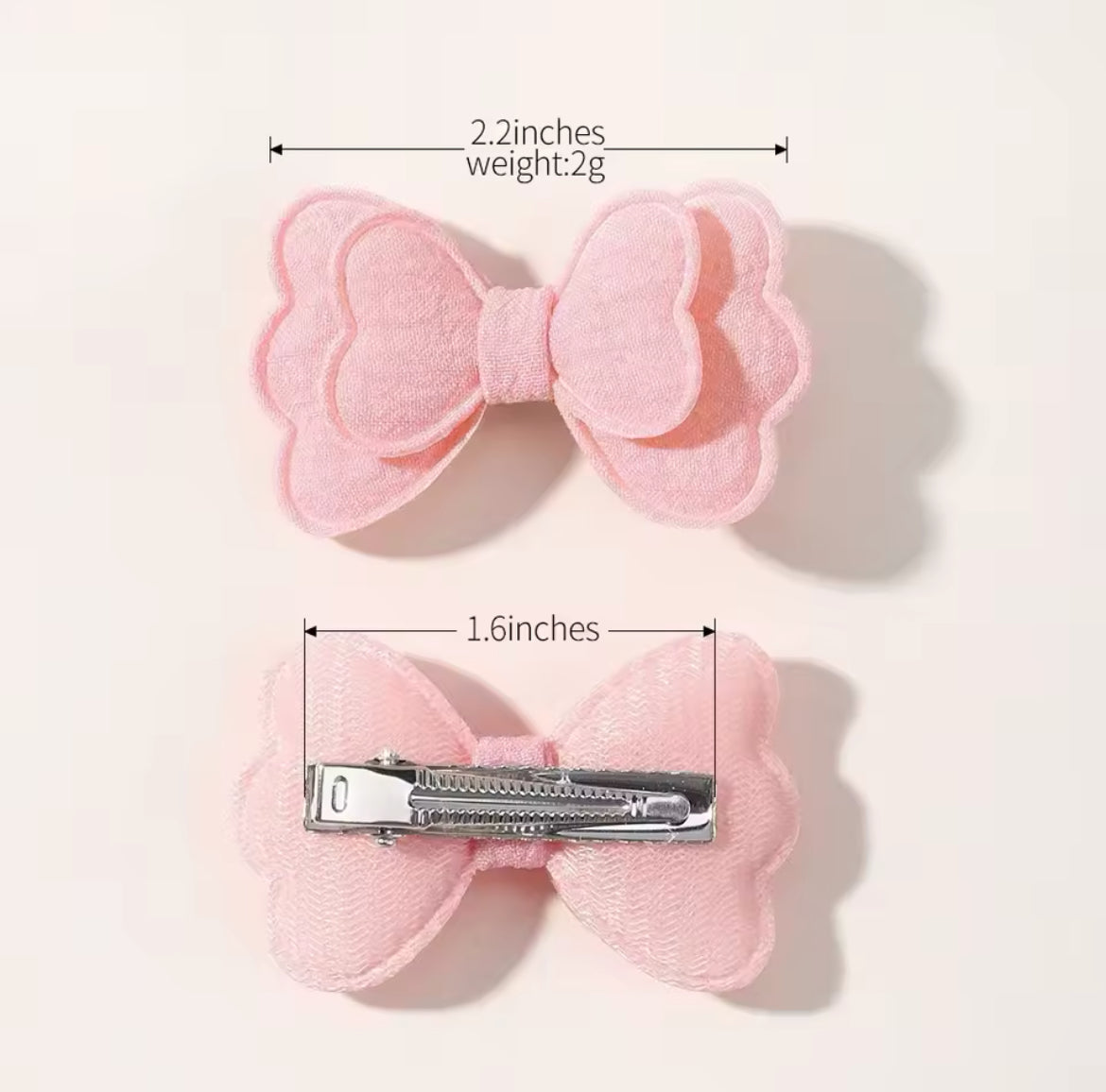 "Little Loves Boutique" - Double Layered Bow Hairclips - 4 per set