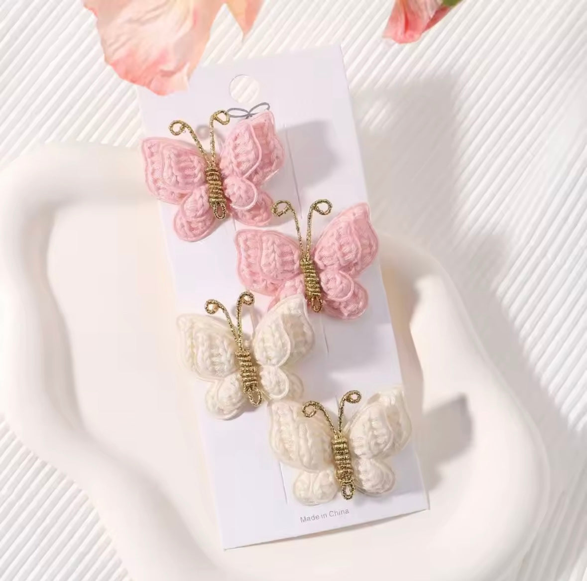 "Little Loves Boutique" - Butterfly Bow Hairclips - 4 Pieces