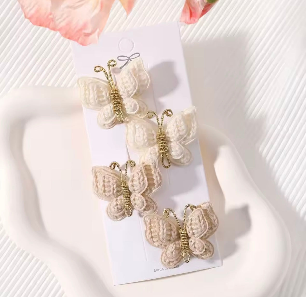 "Little Loves Boutique" - Butterfly Bow Hairclips - 4 Pieces