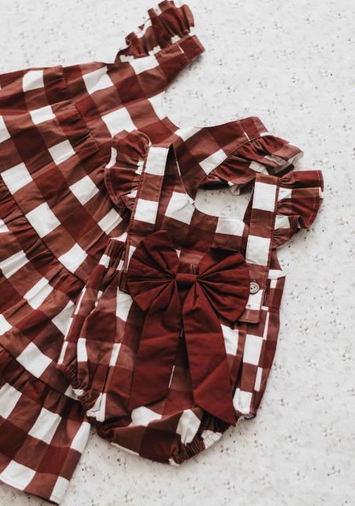 "Christmas" - Bencer & Hazelnut Gingham Playsuit