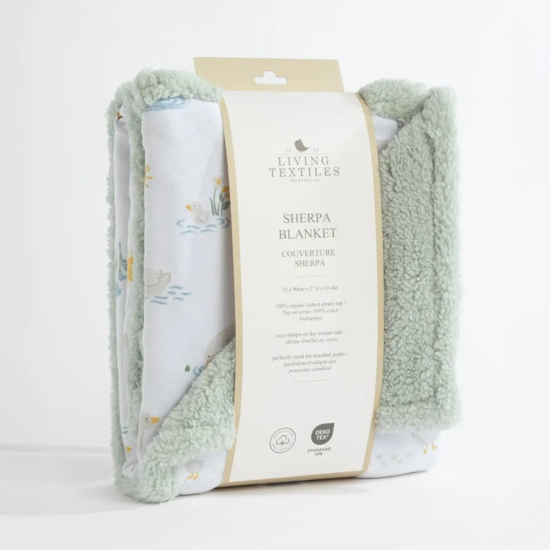 "The Living Textiles Company" - Jersey/Sherpa Pram Blanket - Goosey Goosey