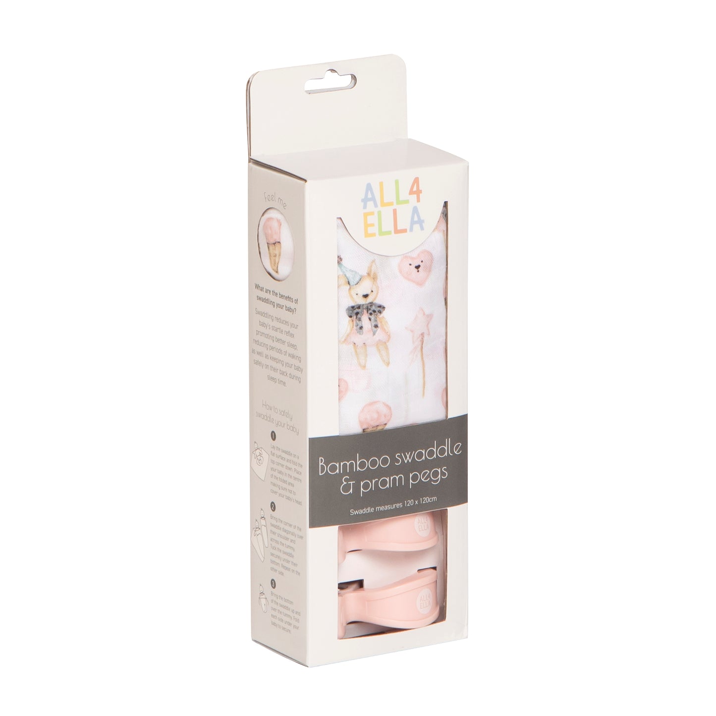 "All4Ella" - Bamboo Wrap & 2 Pram Peg Set