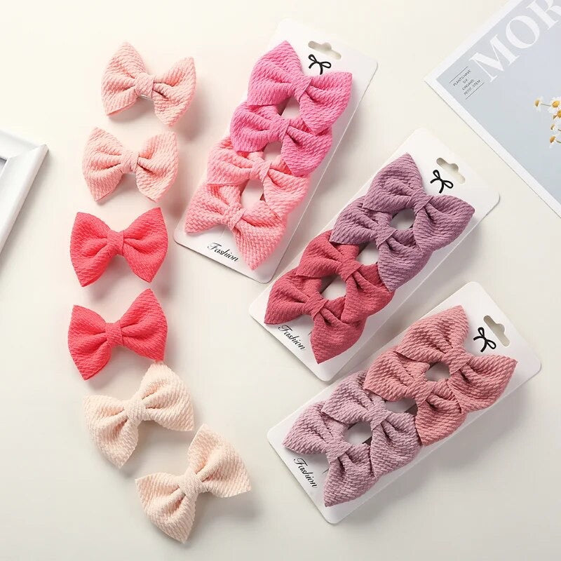 "Little Loves Boutique" - Crinkle Bow Hairclip Set - 4 Pieces