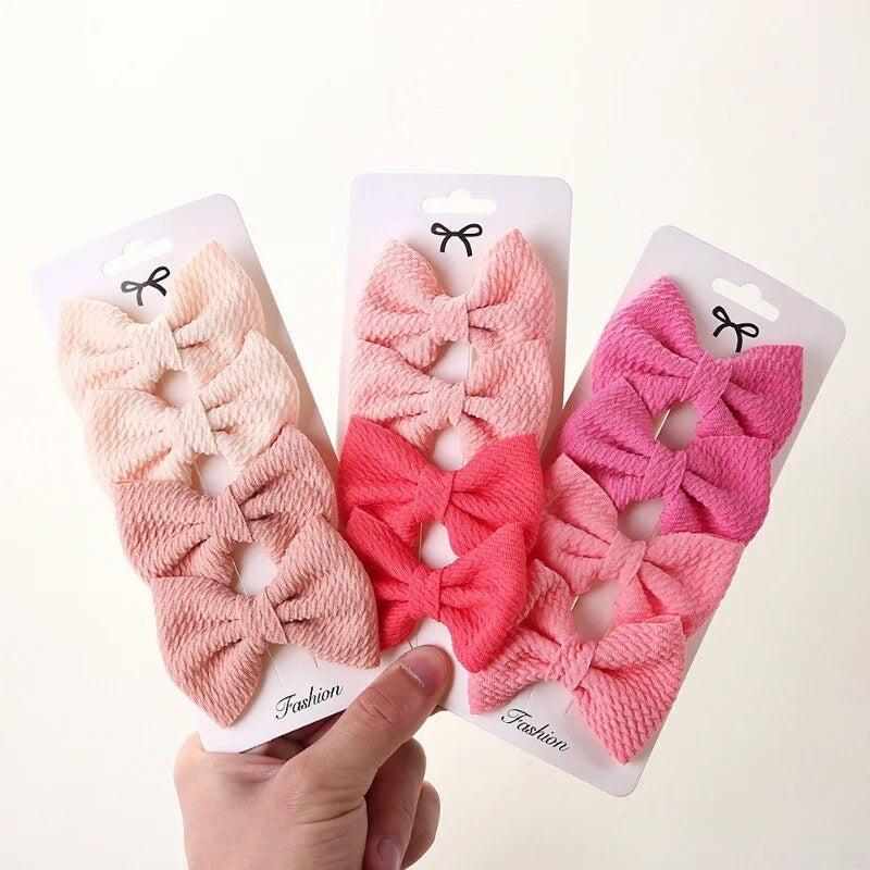 "Little Loves Boutique" - Crinkle Bow Hairclip Set - 4 Pieces