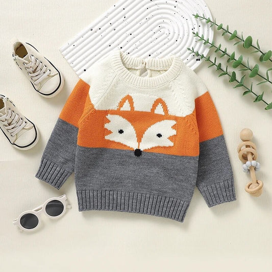 "Fox Jumper" - Orange/Grey