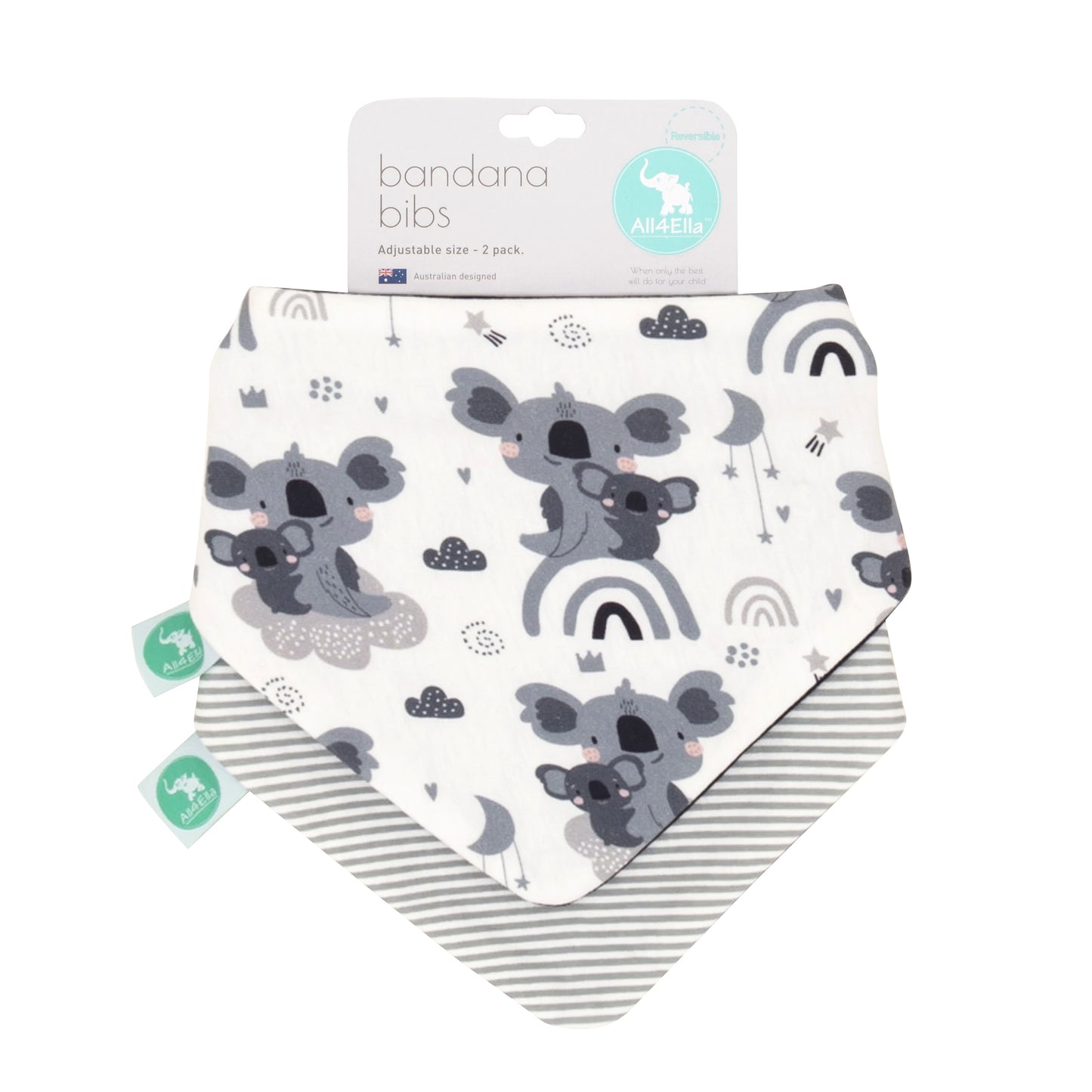 "All4Ella" - Reversible Bandana Bibs