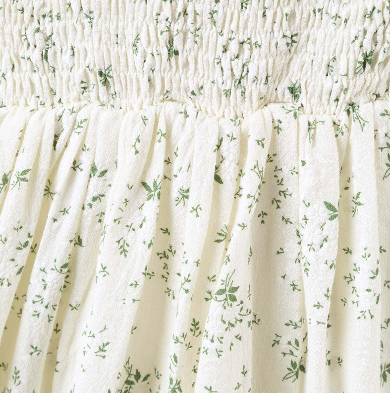 "Designer Kidz" - Lily Puff Sleeve Dress - Ecru Floral