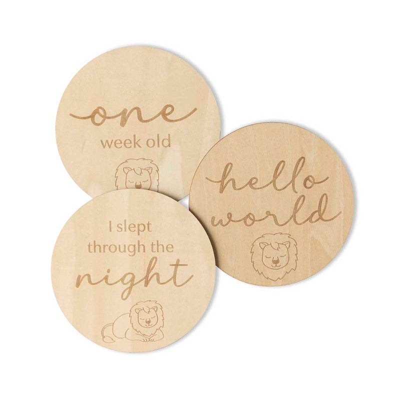 "Snuggle Hunny" - Wooden Milestones - LION