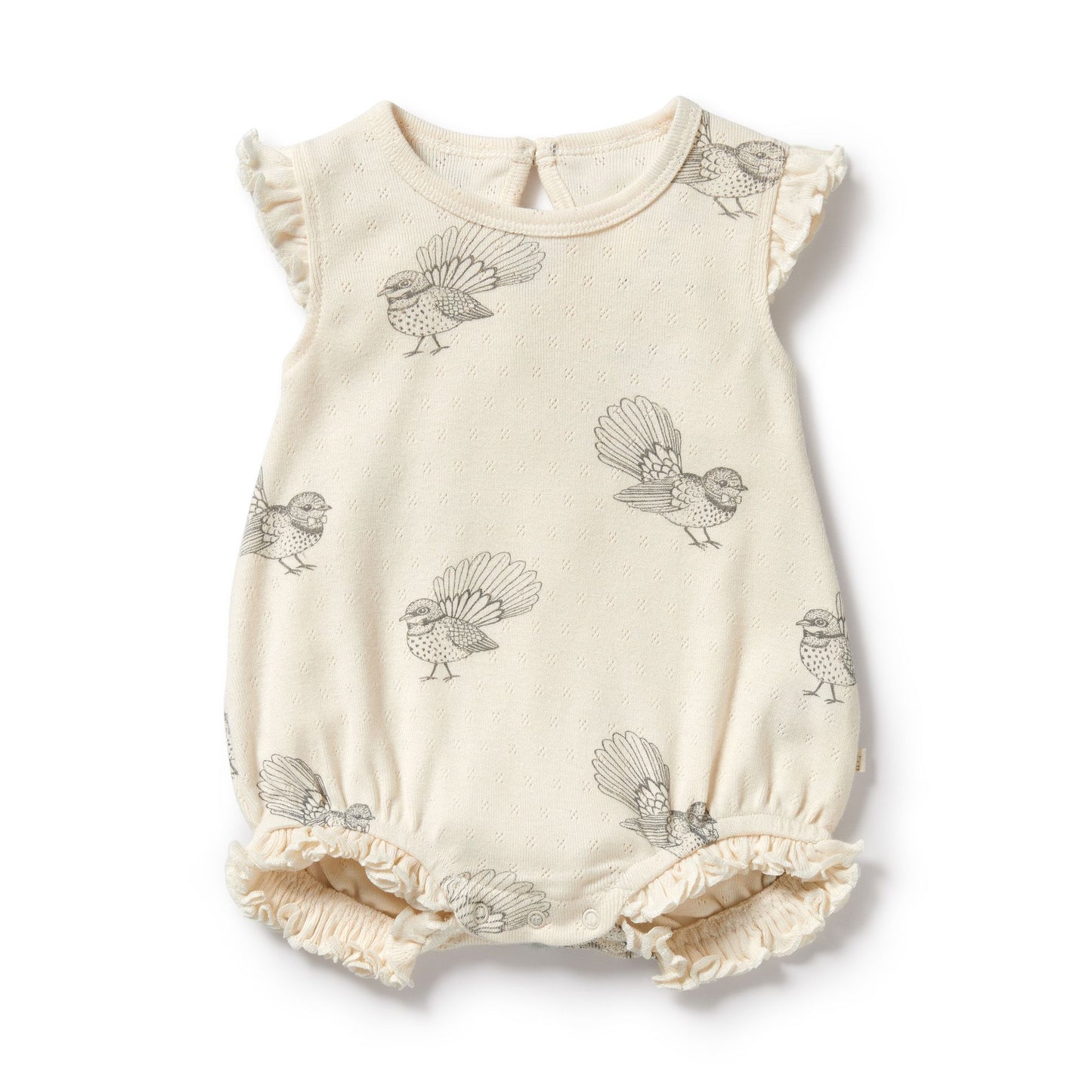 "Wilson & Frenchy" - Little Fantail Ruffle Pointelle Growsuit