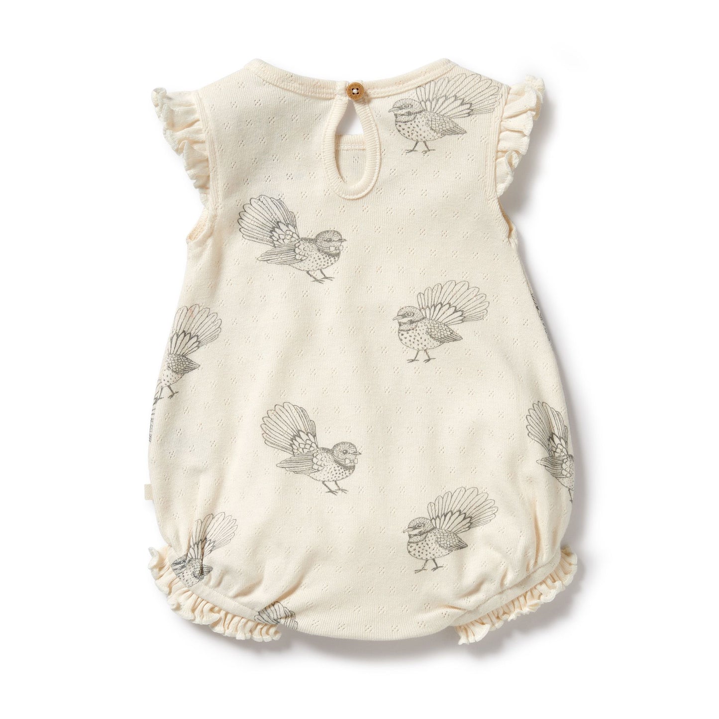"Wilson & Frenchy" - Little Fantail Ruffle Pointelle Growsuit
