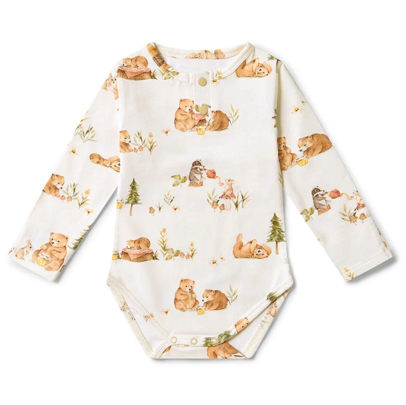 "Snuggle Hunny" - Long Sleeve Bodysuit - Bears