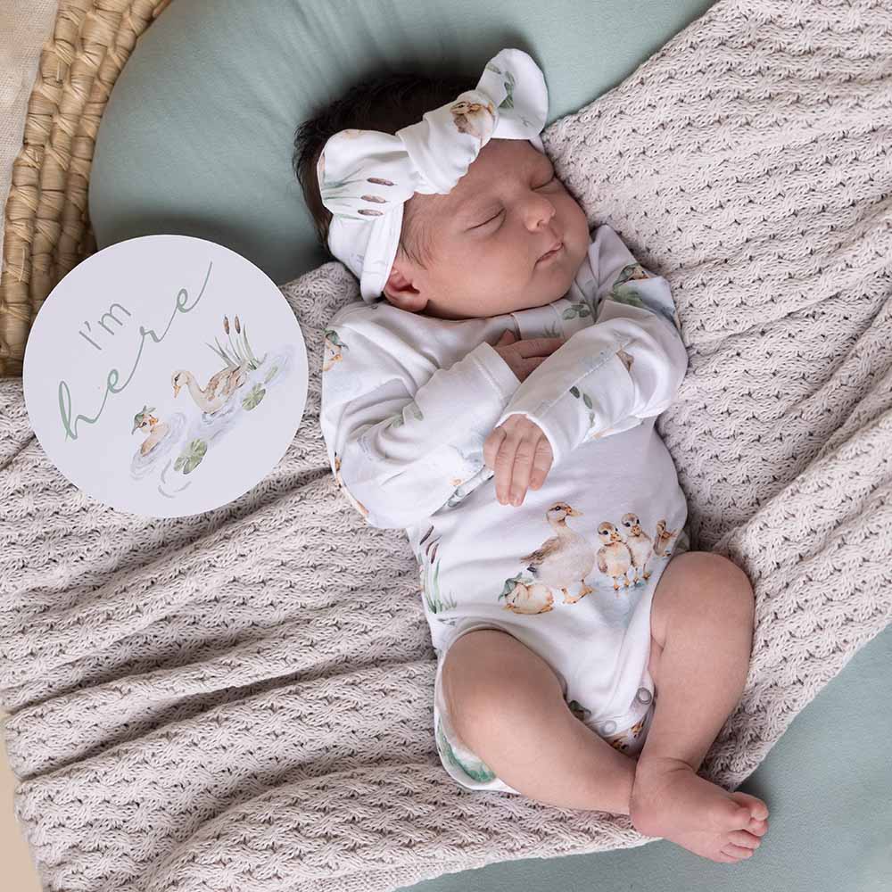 "Snuggle Hunny" - Long Sleeve Bodysuit - Duck Pond