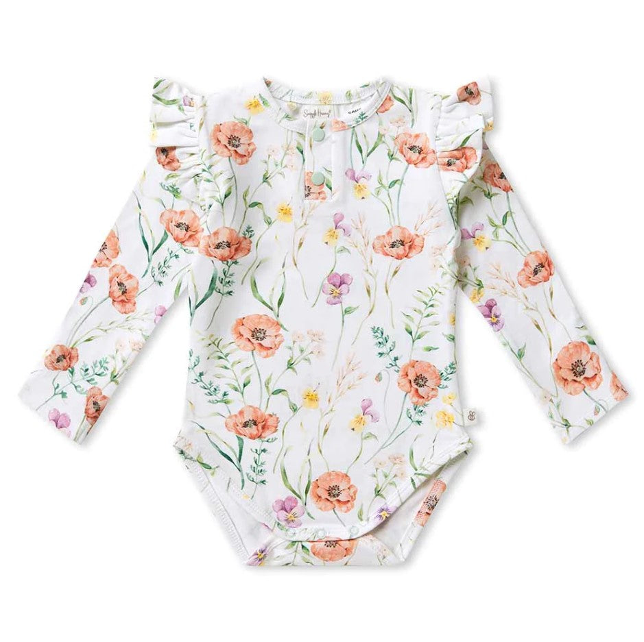 "Snuggle Hunny" - Long Sleeve Bodysuit - Meadow