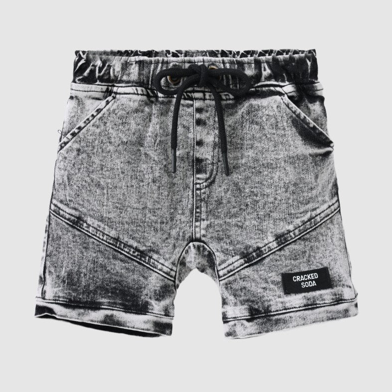"Cracked Soda" - Mason Denim Shorts - Ash